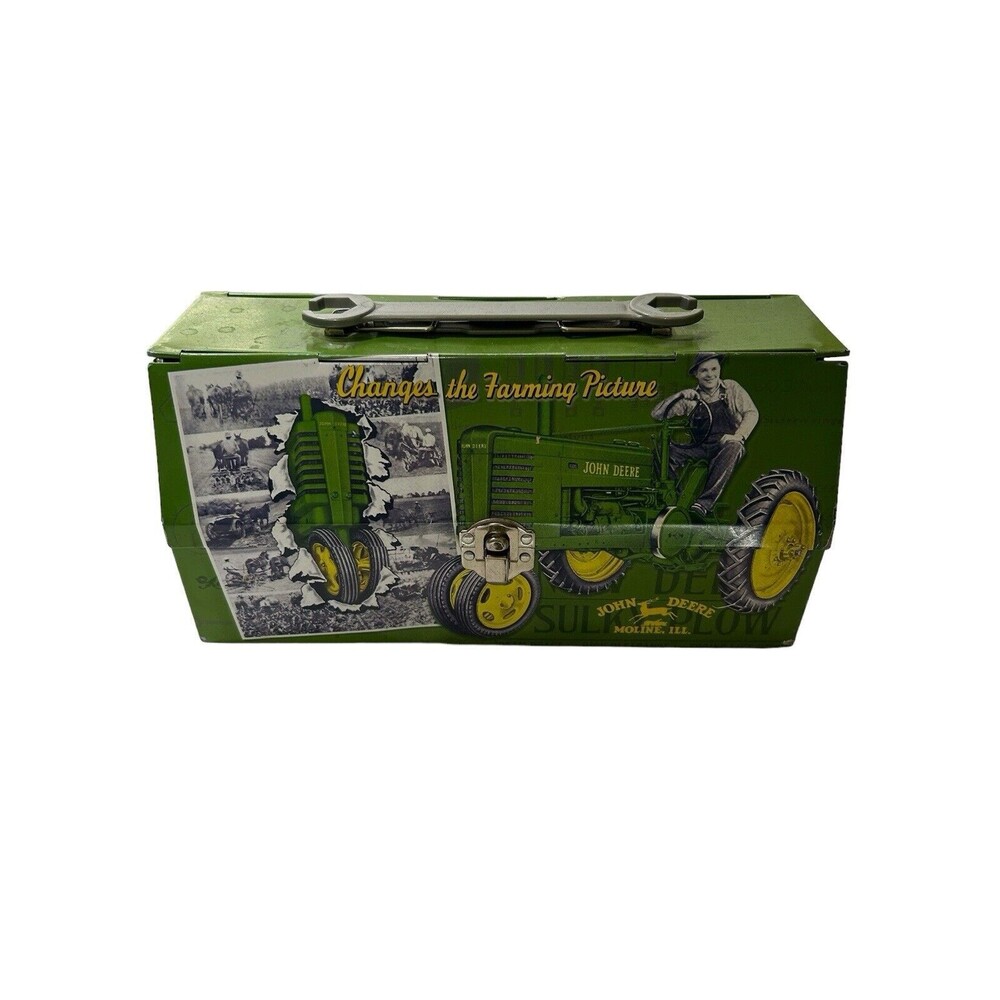 John Deer “Changed The Farming Picture" Moline IL Metal Farm Lunch Tool Box